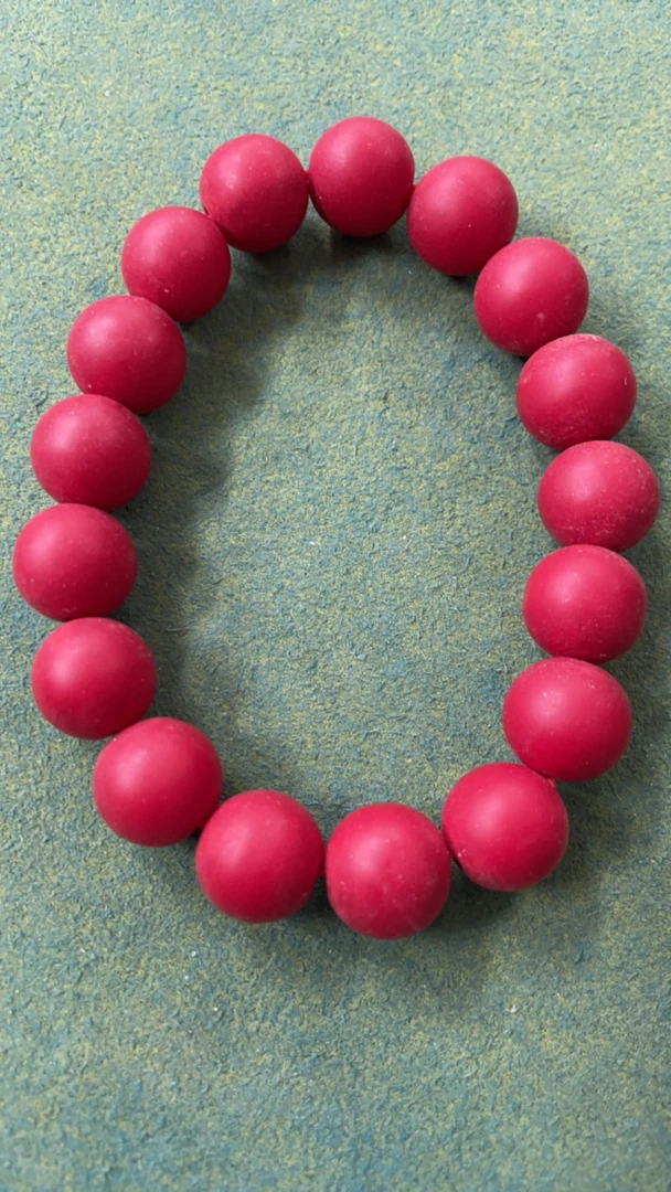 54号12mm牛红色磨砂款圆珠手串