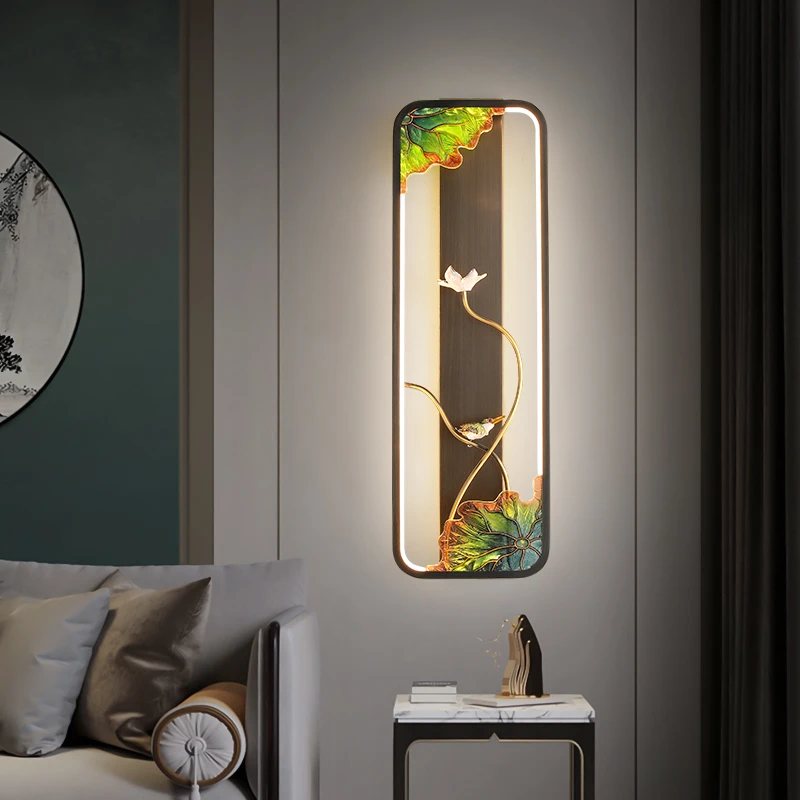 新中式酒店全铜壁灯简约卧室书房客厅电视沙发玄关灯具壁灯床头灯