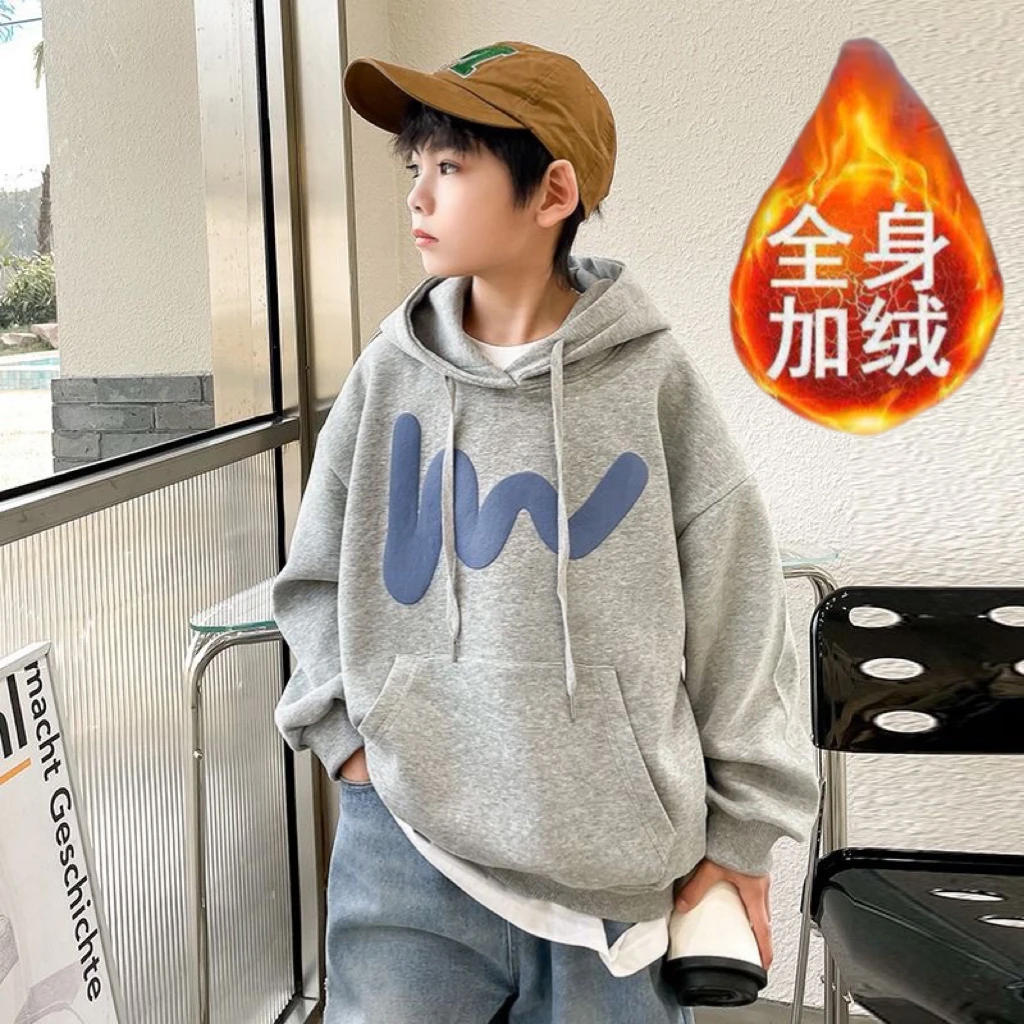 男童秋装连帽卫衣2023新款儿童春秋款打底衫大童秋季帅气炸街上衣