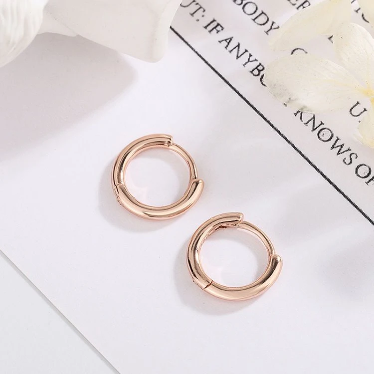 睡觉不用摘钛钢光面耳圈女耳扣小耳环耳钉气质耳骨钉养耳简约素圈