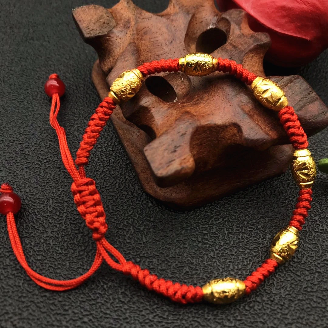 【双十一福利】时尚名族风转运珠编绳红绳手链 可调节M3