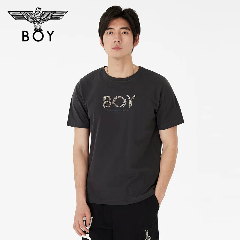 BOY男女同款新款时尚高级款百搭潮牌经典针织短袖T恤N01043