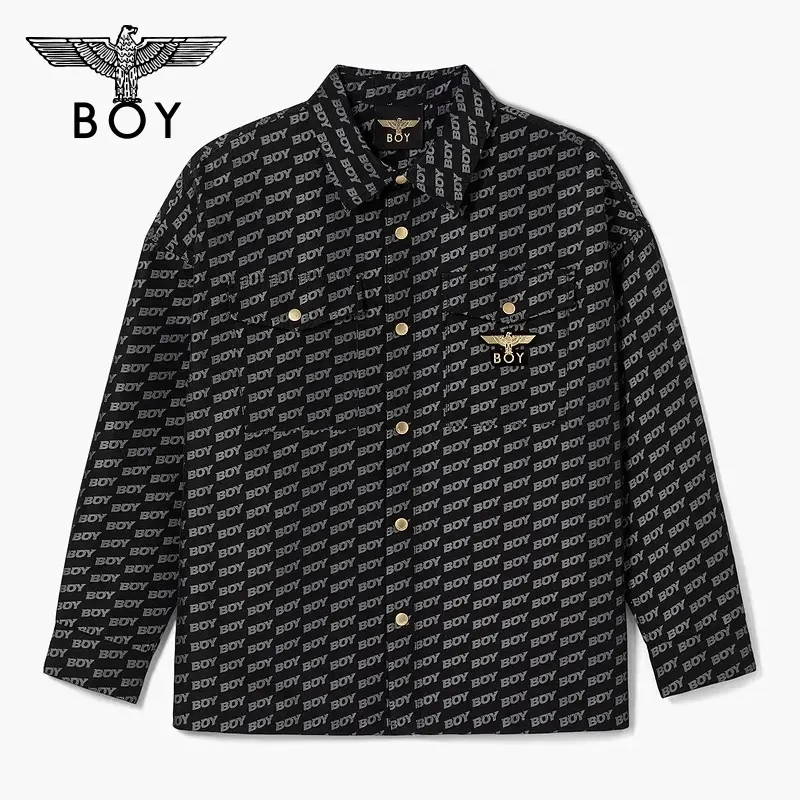 【迷幻摇滚】BOY男女同款秋季新品字母满印时尚休闲外套