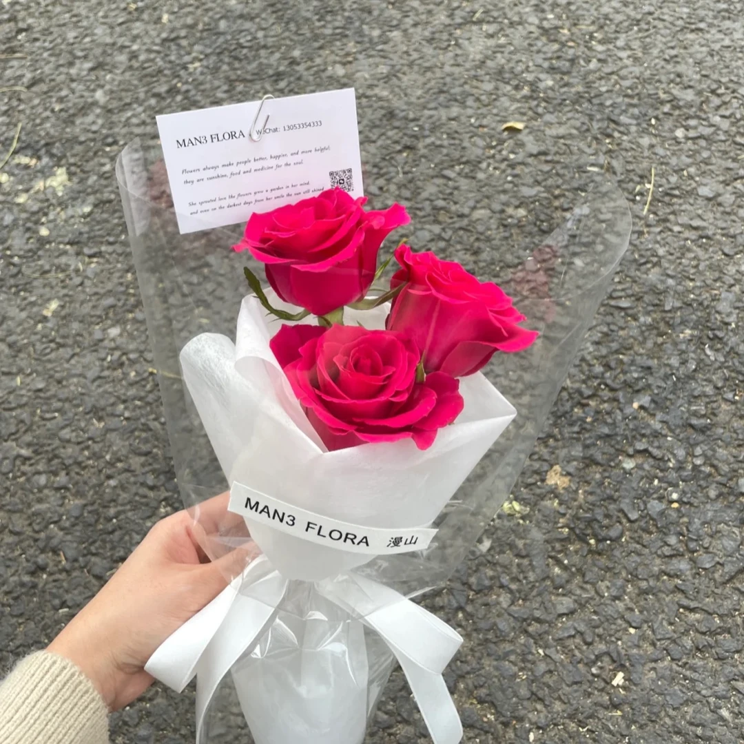 穿梭梦境【3枝弗洛伊德】小花束送闺蜜送女友送男生送女生乔迁礼物生日玫瑰花束鲜花同城配送附近花店送货上门