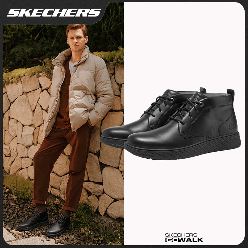 斯凯奇24K年简约短筒马丁靴商务休闲系带鞋办公通勤开车鞋204893