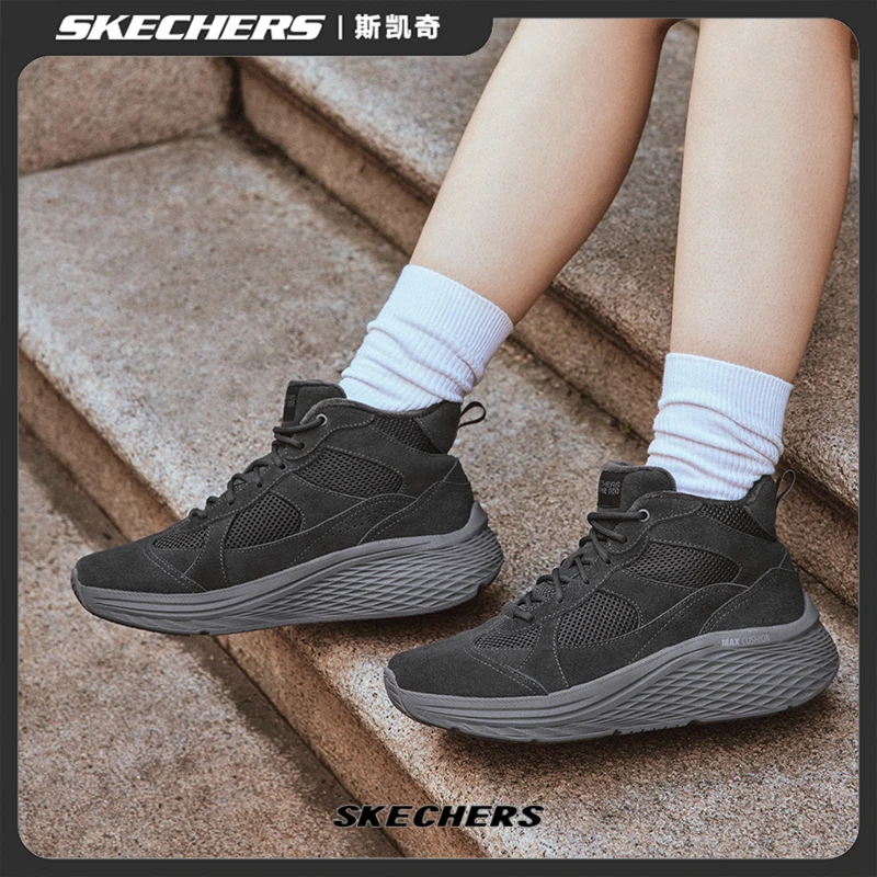 斯凯奇2025秋冬舒适女鞋厚底增高缓震休闲运动鞋中高帮靴144370