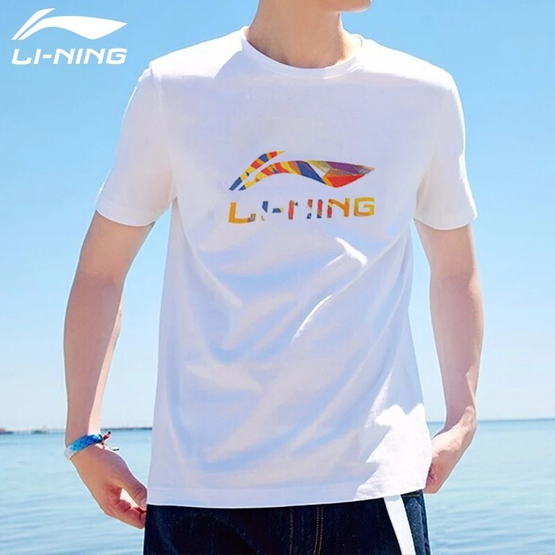 李宁专享】李宁短袖T恤男夏季新款透气半袖大LOGO运动圆领情侣款