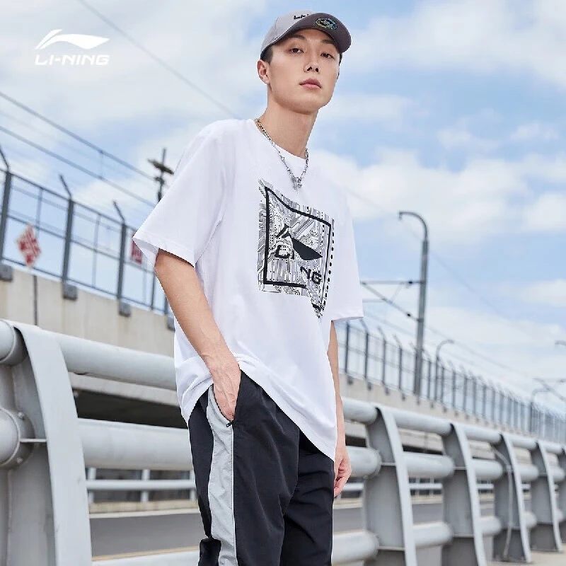李宁短袖t恤男士2025夏季运动服饰篮球体恤透气宽松跑步休闲男装