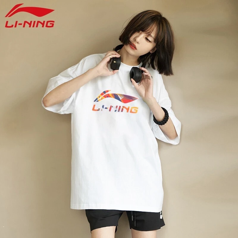 李宁t恤女士短袖衣服运动服饰夏季休闲透气半袖体恤潮流上衣女装