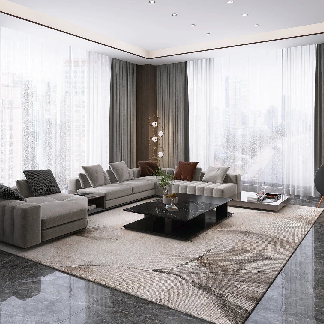 高级感客厅地毯加厚茶几垫地毯简约免洗耐脏大面积全铺地毯床边毯