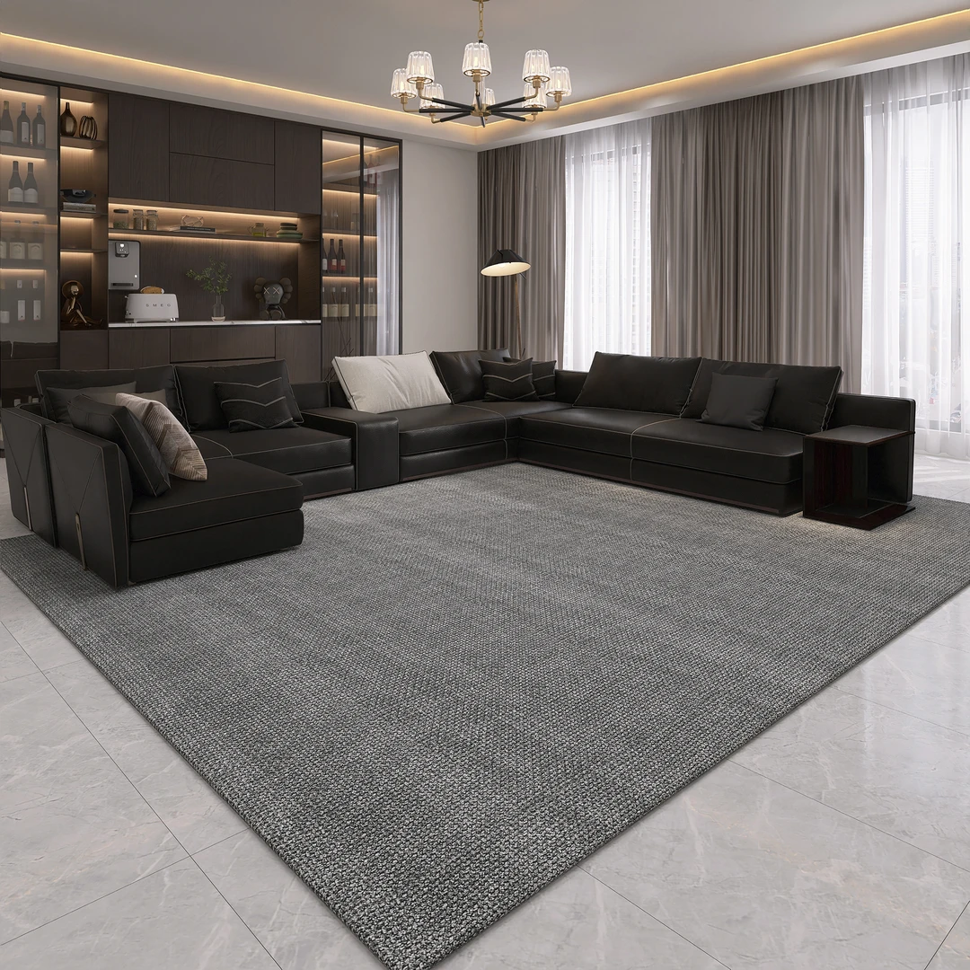 纯色客厅地毯加厚高级感茶几垫地毯简约耐脏大面积全铺地毯床边毯