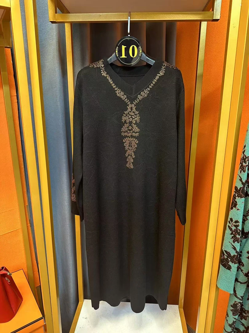 01欧版定制大码针织轻奢女装连衣裙