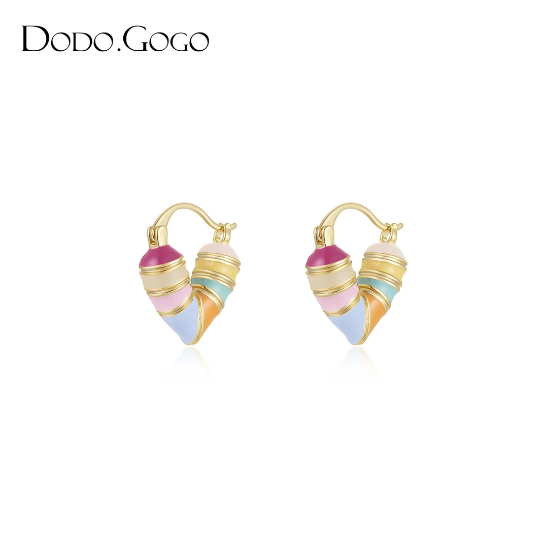 DODOGOGO 合金耳饰 气质轻奢时尚可爱少女小众彩色设计感甜美
