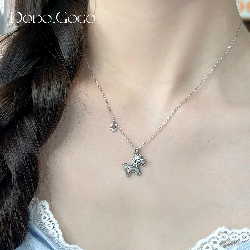 DODOGOGO 合金项链 百搭时尚简约小巧可爱精致ins素款小马项链女