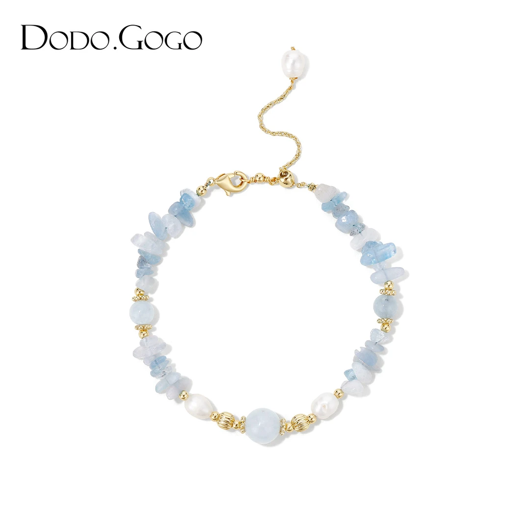 DODOGOGO 合金仿水晶手链 气质蓝色轻奢百搭小众简约ins清新
