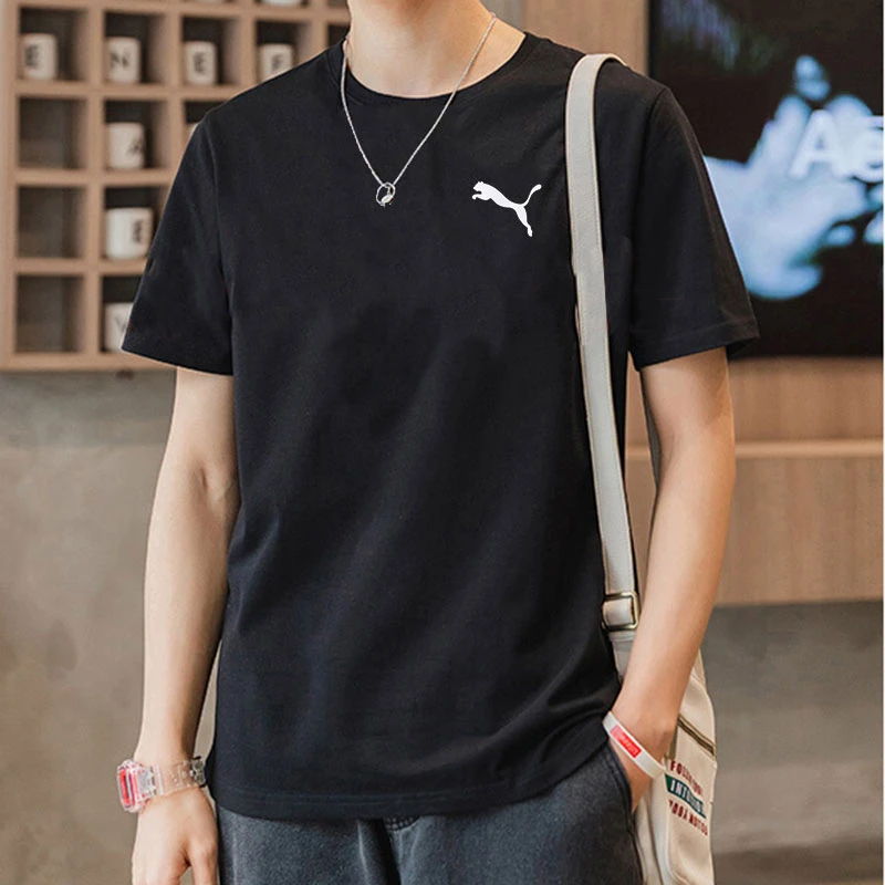 Puma彪马短袖男装夏季新款运动服休闲半袖圆领黑色T恤845912-01