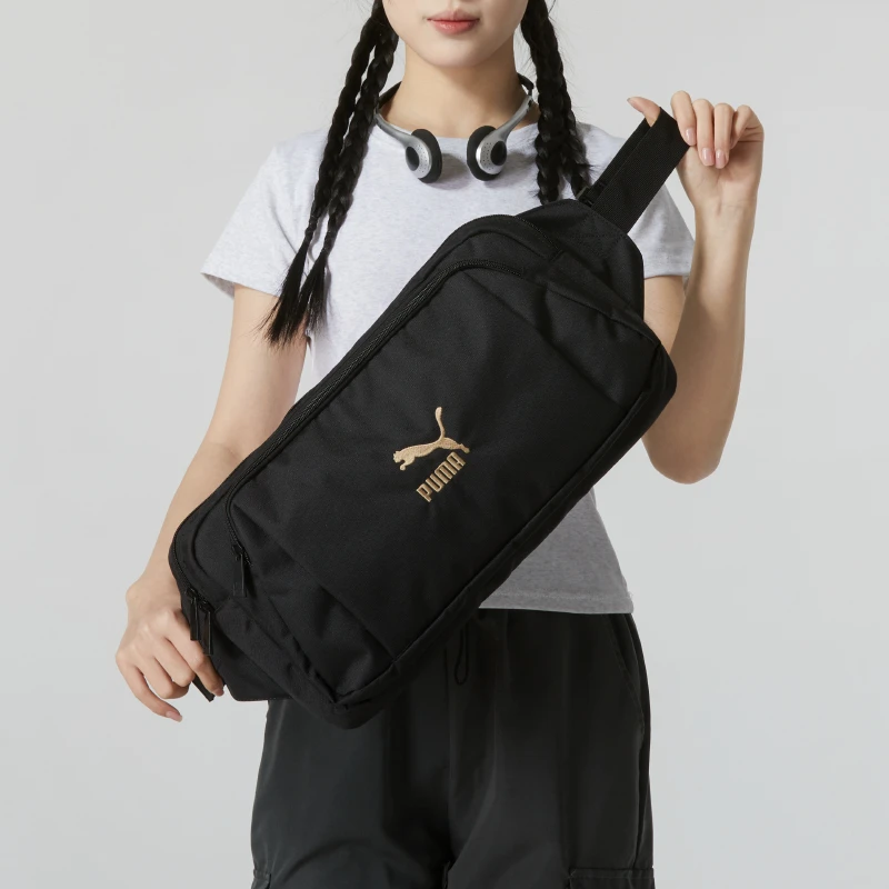 彪马腰包男女户外骑行运动斜挎胸包090567黑色多功能背包