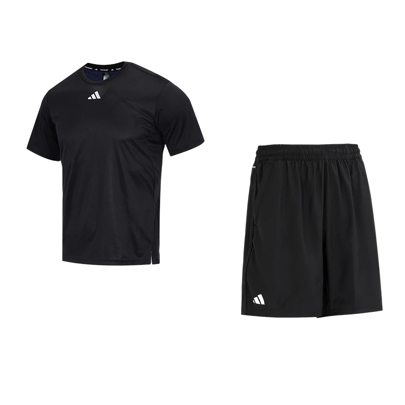 【达人专属】阿迪达斯运动套装男2024夏季新款短袖健身运动裤IB7915