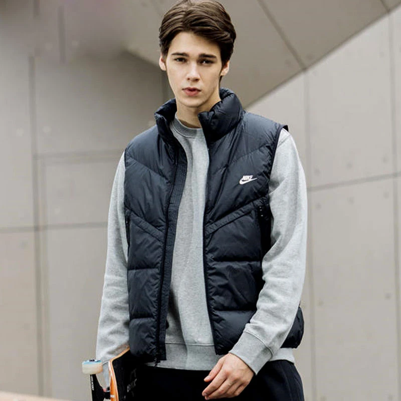 Nike耐克立领羽绒马甲男2025春季新款时尚运动休闲外套DV1136-010