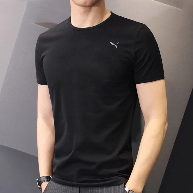 PUMA彪马男士短袖夏季新款运动服黑色小标半袖T恤520759