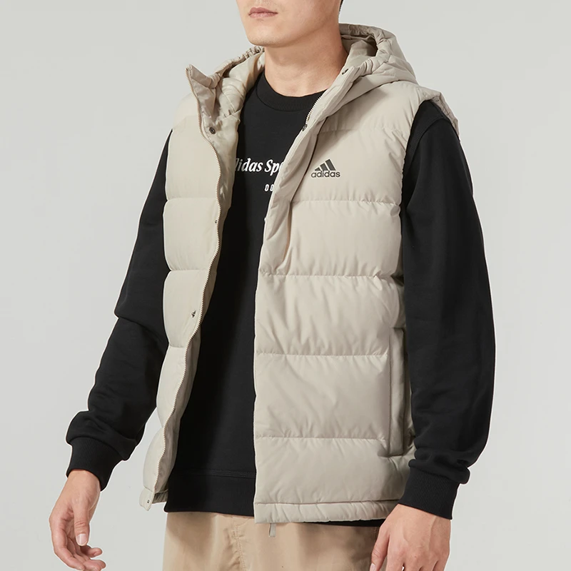 adidas阿迪达斯男装羽绒马甲冬季新款休闲上衣连帽棉羽外套HY3935