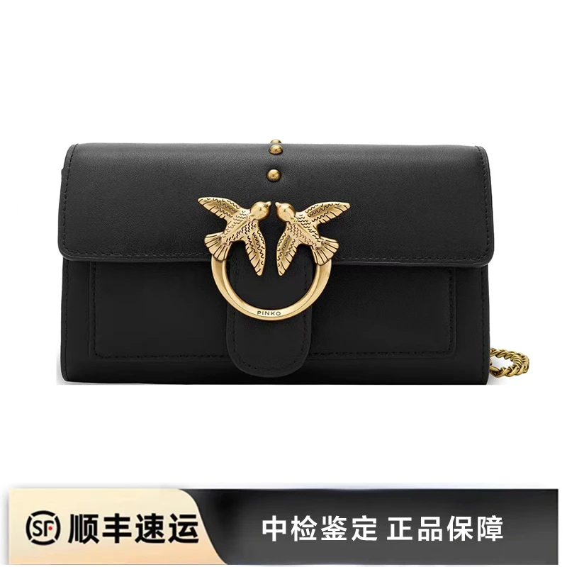 99新 PINKO PINKO燕子包小号经典黑金飞燕公价2450/C0568/
