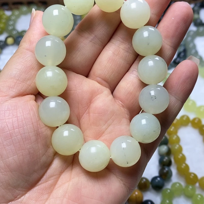 【闪购商品】蛇纹石玉手链未镶嵌卡15.5