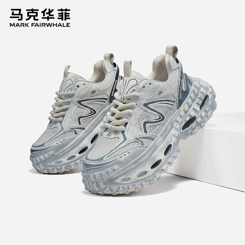 马克华菲老爹鞋男鞋潮流轮胎鞋2024秋冬新款厚底增高透气运动鞋