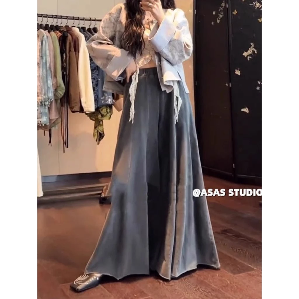 微胖MM早秋高级感穿搭套装女新中式国风短外套阔腿裤洋气两件套