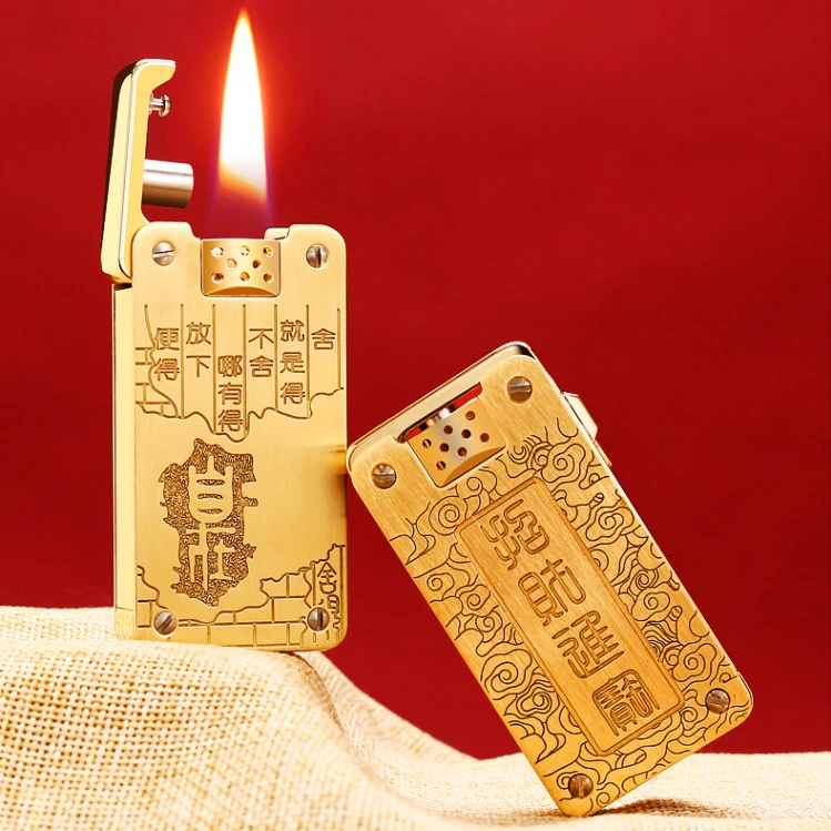 新款CHIEF首领打火机 煤油防风纯铜复古老式个性弹射龙舌