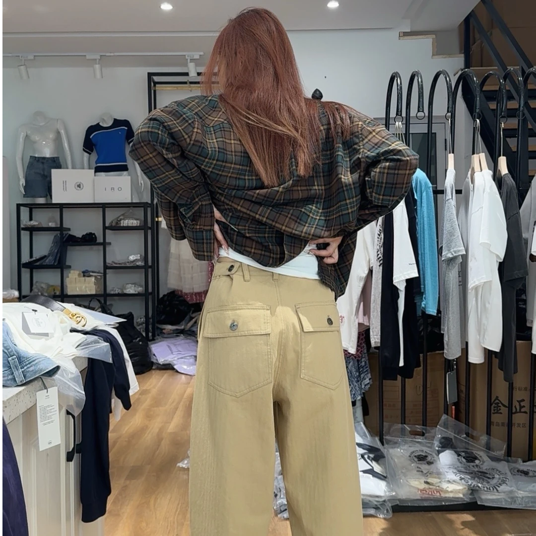 【八奶奶的裤】休闲斜纹棉时尚牛仔裤宽松窄版阔腿裤G402-240806