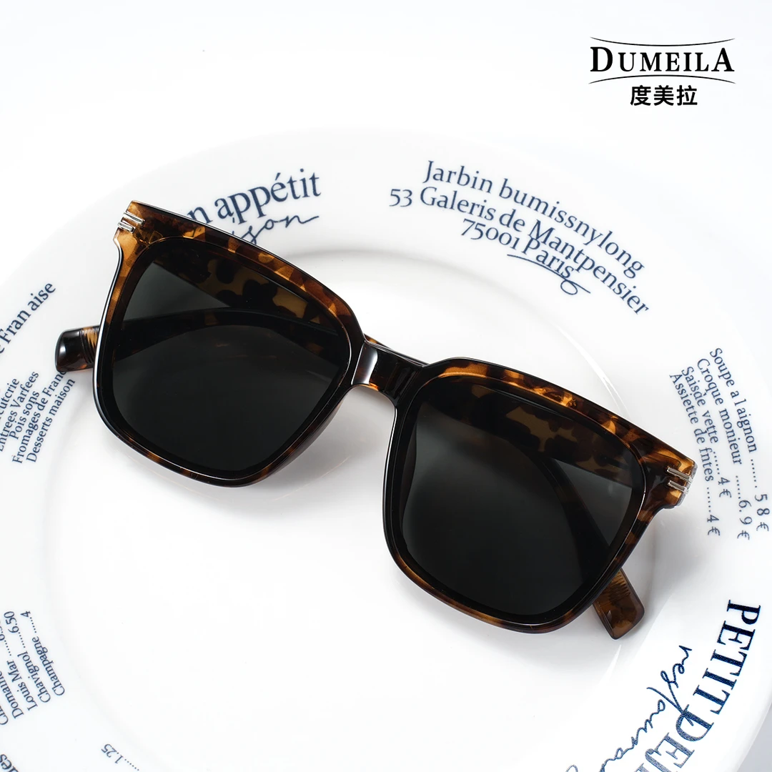 XZ-16潮流简约时尚百搭遮阳太阳镜茶色大框显瘦防晒墨镜