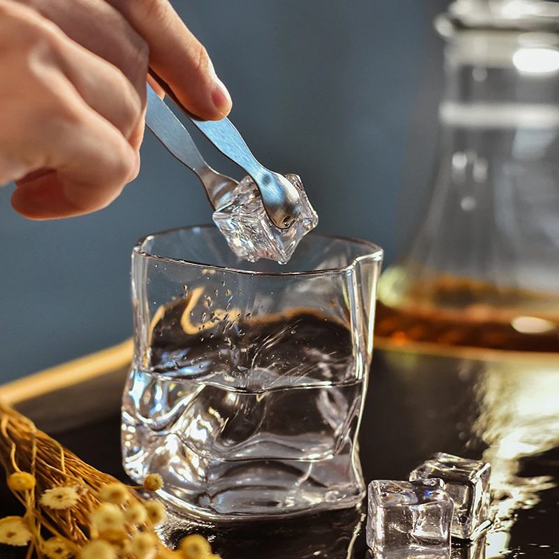 玻璃杯创意异形水杯酒吧餐厅KTV饮料杯不规则洋酒杯ins风格扭扭杯