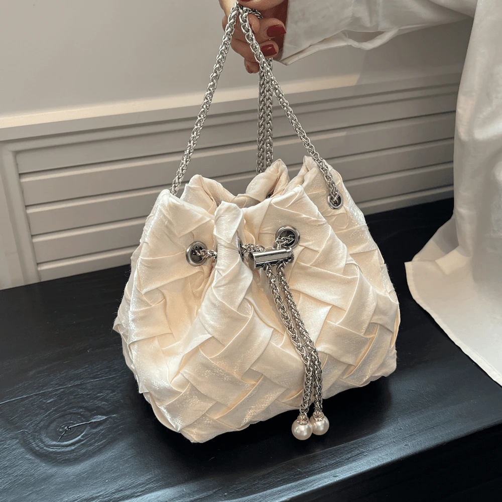 夏季小包包女2024流行爆款新款潮百搭链条斜挎包时尚手提包水桶包