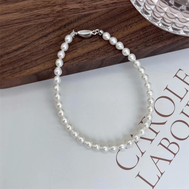 海贝珍珠925天然淡水珍珠手链