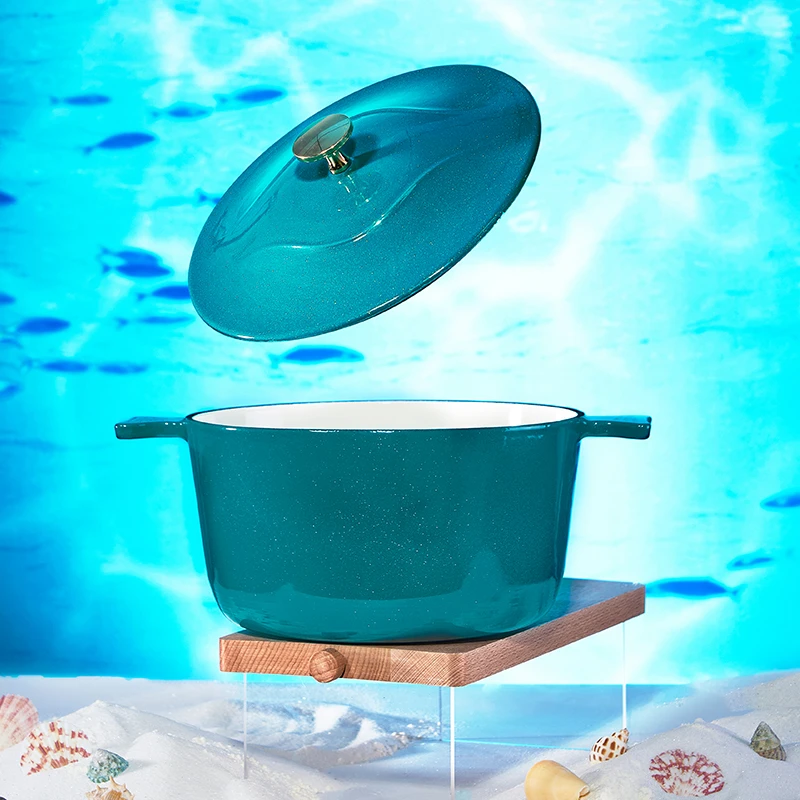 YANZAO/焱造珐琅锅The whale22口径炖锅铸铁锅家用电磁炉燃气通用