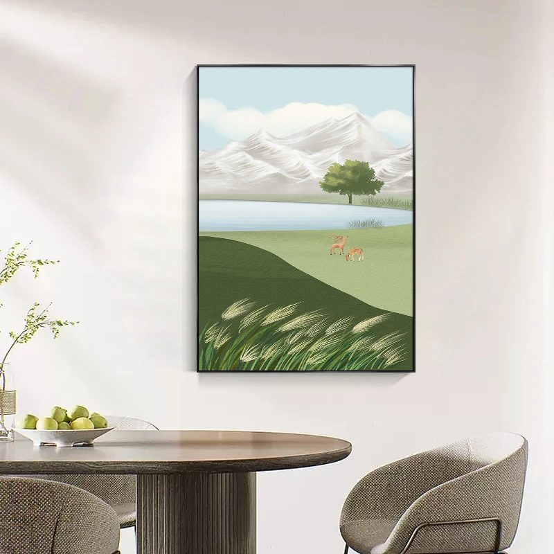 客厅装饰画北欧现代简约风景沙发背景墙挂画清新花卉玄关走廊壁画