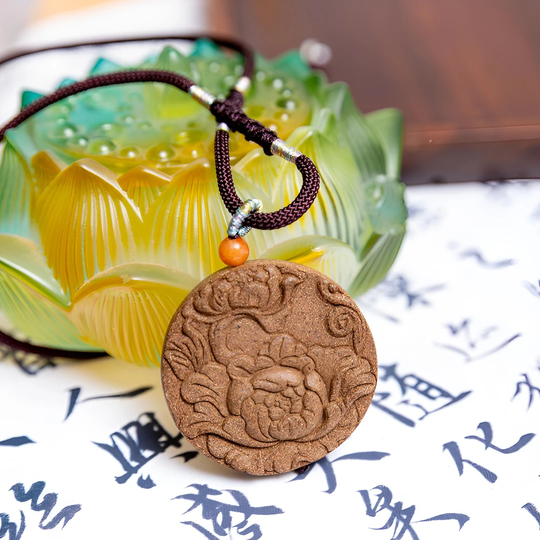 牡丹合香牌古法合香天然手工制作随身佩戴随身熏香香牌吊坠