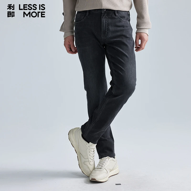 【暖绒万向弹】利郎男士冬季牛仔裤户外百搭休闲加厚弹力修身长裤子
