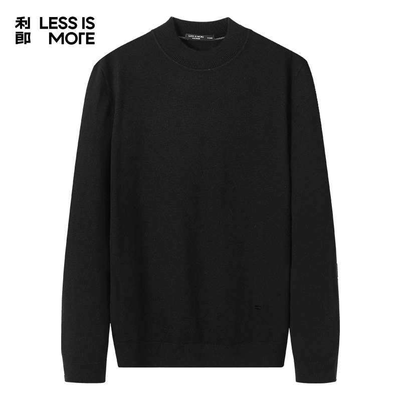 【绵羊毛+山羊绒】利郎男士时尚针织长袖半高领羊毛衫秋冬修身纯色