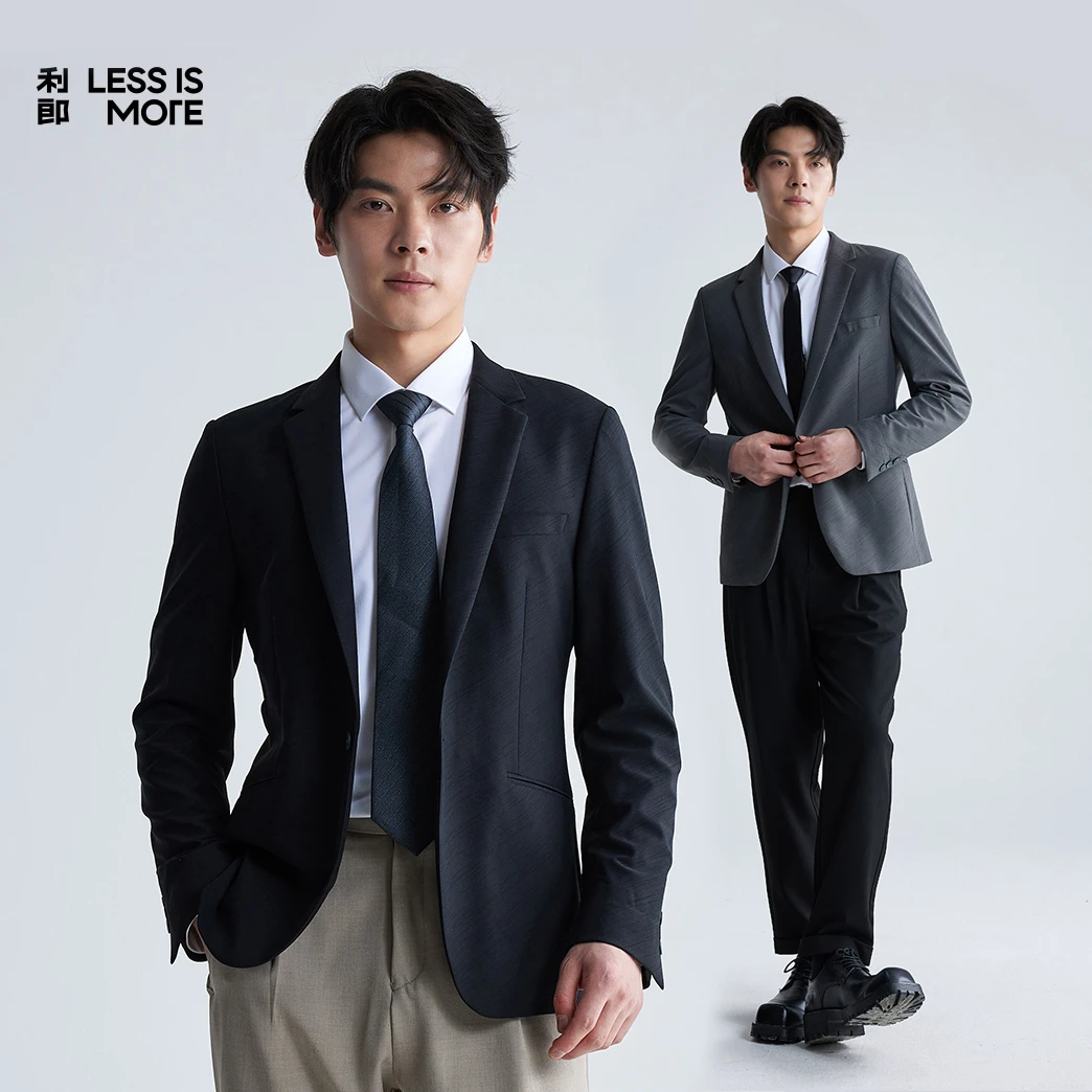 【零压轻弹】利郎休闲商务高档男士单西外套秋冬黑色四面弹修身上衣