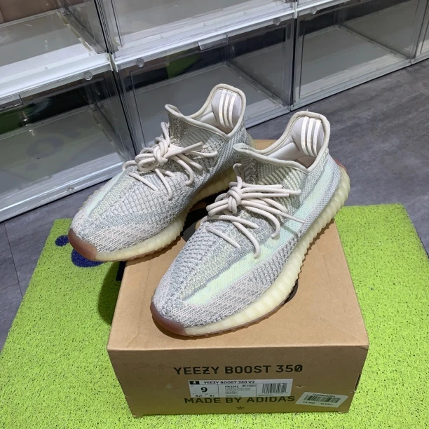 42.5码95新原盒Yeezy350柠檬拼接原1999现899秒