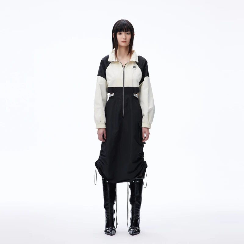 REVAN芮范设计师款辣妹运动风露腰连衣裙RN71101111