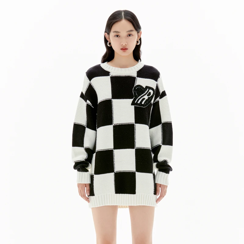 【备用链接】REVAN芮范复古经典棋盘格连衣裙RU911031