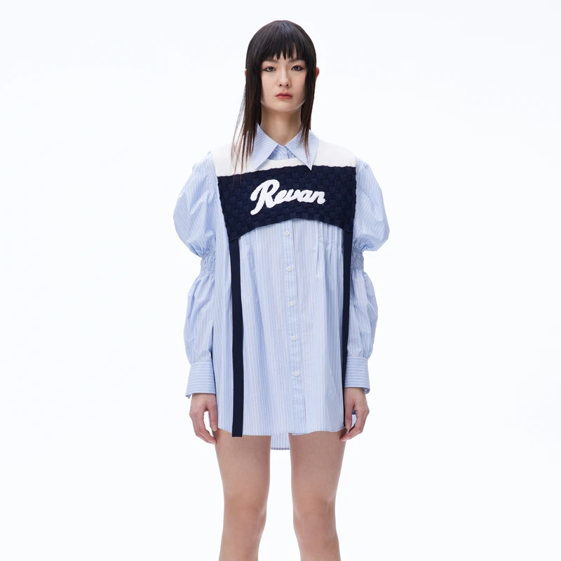 REVAN芮范通勤感毛织披肩连衣裙RN70902031