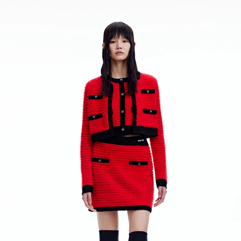 「圣诞穿搭」REVAN芮范两件套毛感纱线外套RN90106228