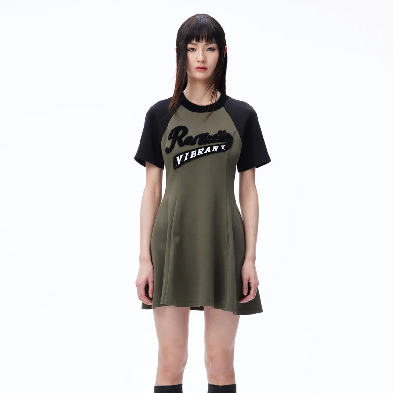 【赵老板专属】REVAN芮范质感插肩袖卫衣连衣裙RN71101083