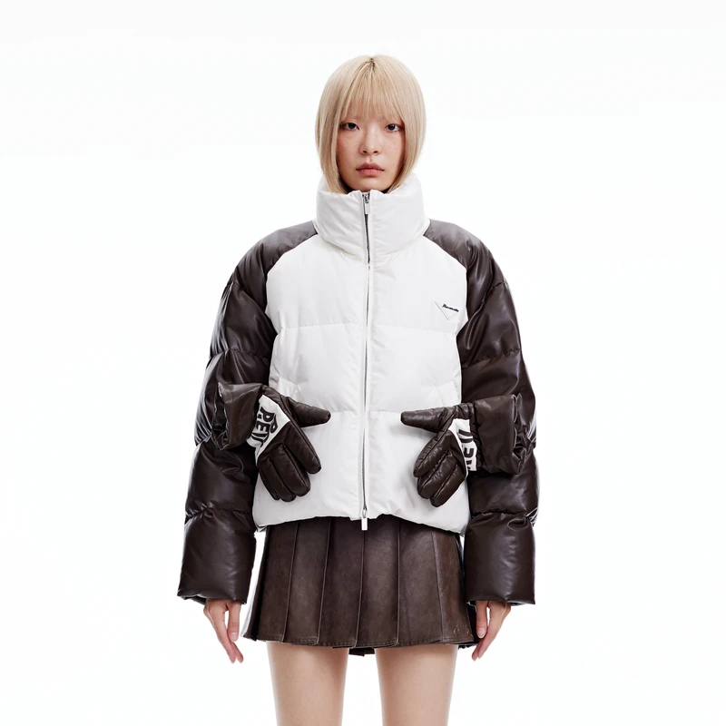 【诗语专属】REVAN芮范玩趣手套插肩袖羽绒服RN90501286