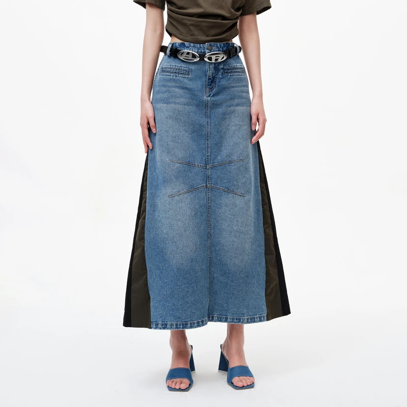 REVAN芮范甜酷运动A字廓形长裙中长款时尚RN31506049