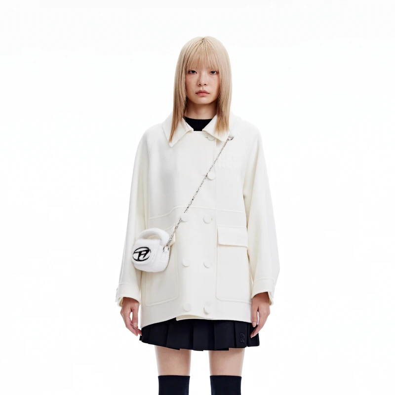 【赵老板专属】REVAN芮范棒球风双面呢中长大衣RN90302045